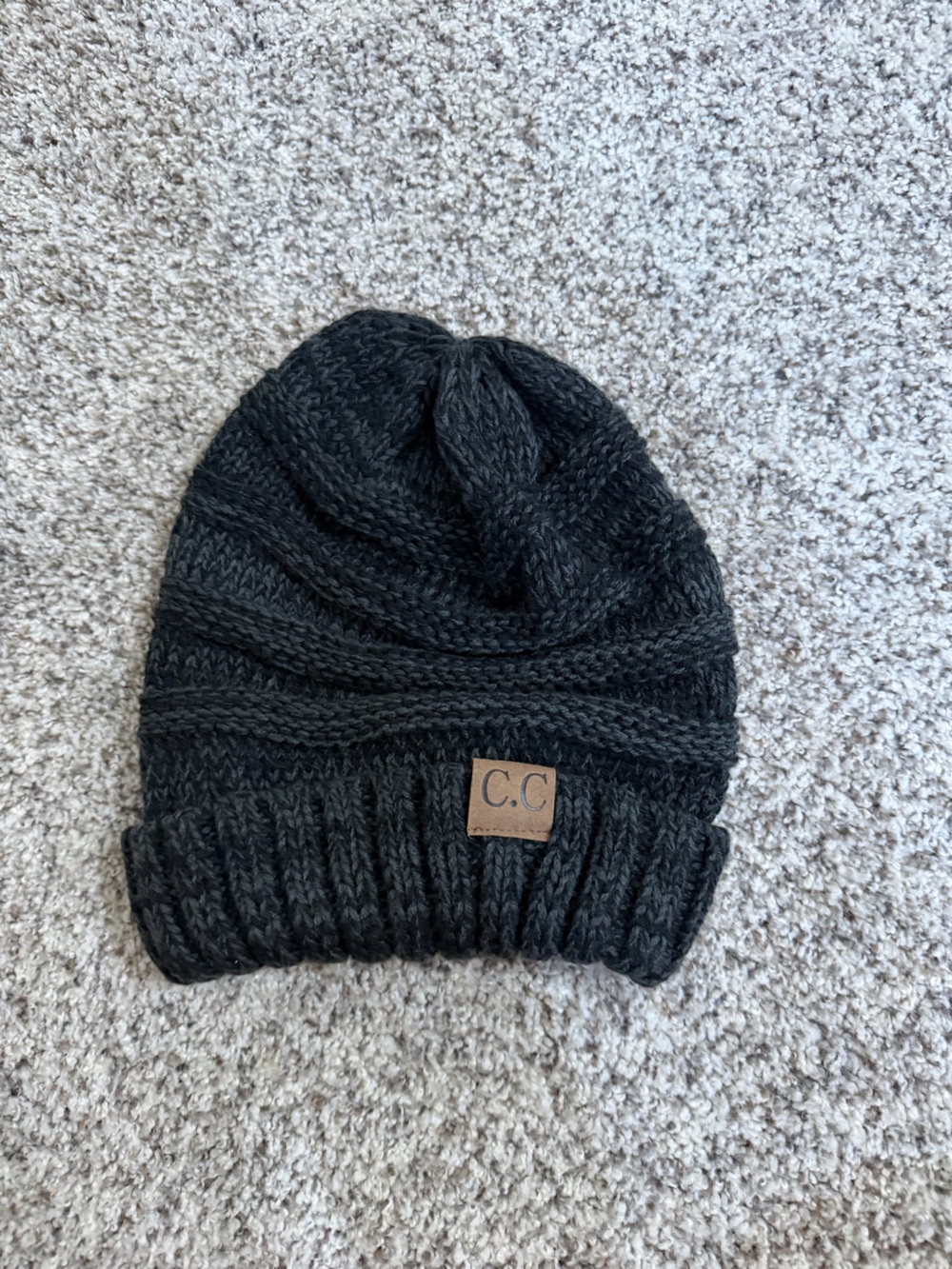 C.C Black Knit Slouch Beanie